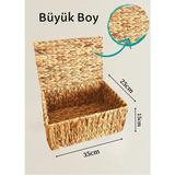 Tekno Trust 35 x 26 Hasır Kapaklı Organizer & Banyo Düzenleyici & Dolap Düzenleyici & Saklama Kutusu Banyo 1 Me - 0 - Bej