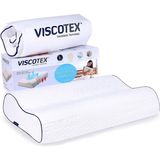 Tekno Trust 40 x 60 Çift Bombeli Ortopedik Yastık 60X40X11/9 cm Beyaz Visko Beyaz Pamuk Polyester - 10 x 30 cm