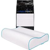 Tekno Trust 500 - 649 gr Yüksek Boyun Destekli Ortopedik Yastık Çift Boyun Destekli Visco Yastık - 60X40X14-12C - 10 x 30 cm - Beyaz