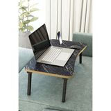 Tekno Trust 60 cm Katlanır Laptop Masası Leptop Sehpası Çalışma Yatak Kahvaltı Masası Siyah Suntalam 35 cm 24 C