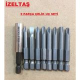 Tekno Trust 9 Parça Çelik Bits Uzatma Yıldız Uç Seti 50 mm - Altın