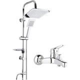 Tekno Trust Dubai Duş Seti Takımı (Banyo Bataryası ile Birlikte), Krom Tepe Yağmurlama Duş Seti