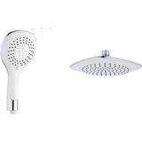 Tekno Trust Duş Başlığı Beyaz Tepe Duş ve El Duş İkili Set