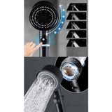 Tekno Trust Duş Başlığı Turbo Fan Pervaneli 5 Fonksiyonlu Siyah Duş Başlığı El Duşu Plastik
