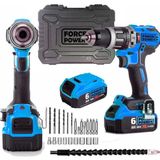 Tekno Trust Forces Power 58 W 6 Ah Germany X-Line Metal Şanzıman Çift Akülü Darbeli Şarjlı Matkap