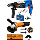 Tekno Trust Germany 2,30MM 9200 Watt Çift Çekiç Kırıcı Delici Hilti + 115-125 mm 500 Watt Avuç Içi Taşlama