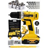 Tekno Trust Germany Technology 24 Parça 58 VF 5 Ah Çift Akülü Sarı Vidalama Şarjlı Matkap