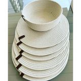 Tekno Trust Hasır Supla ve Sepet Seti, 6lı Amerikan Servis ve Ekmek Sepeti - 10 x 10 cm