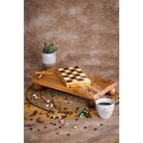 Tekno Trust Justwood Risus Top Ayaklı 17X30 cm Ahşap Dikdörtgen Pasta Sunum Servis Tabağı - Kahverengi