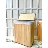 Tekno Trust Kahverengi Bambu Çamaşır Sepeti Dikdörtgen 2 Bölmeli 63X52X32 50 L 50 x 70 Bambu