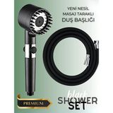 Tekno Trust Masajlı Çok Fonksiyonlu Ayarlanabilir Filtreli Arıtmalı Siyah Duş Başlığı Lüks Kaliteli Pvc Duş Seti