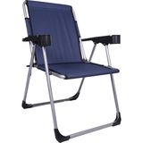 Tekno Trust Metal 140 kg Taşima Kapasiteli Lüks Bardaklıklı Kamp & Piknik Sandalyesi Lacivert 3 - 6 kg Tek Kişi
