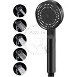Tekno Trust Siyah Turbo Fan 5 Fonksiyonlu Su Tasarruflu Duş Başlığı Siyah Plastik Duş Başlığı