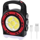 Tekno Trust Solar Kamp Feneri HB-6678 C 20 W Cob LED Şarj Edilebilir Solar Lamba Siyah