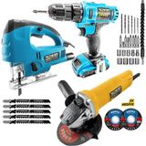Tekno Trust Süper Set Lazerli Dekupaj 24W Matkap Devir Ayarlı Spral Taşlama Seti -2090-2025-2071