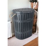 Tekno Trust Type 0 Plastik Bambu Kirli Çamaşır Sepeti 50-99 L Gri 30 x 50 Bambu