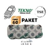 Tekno Yazarkasa Pos Rulosu 56 x 14 mm 60 Paket 600'LÜ Rulo
