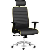 Tekno Yönetici Koltuğu Ergonomik Ofis Sandalyesi Deri Çalışma Koltuğu (Siyah Sarı) - Standart - Çok Renkli
