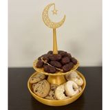 Teknoartshop Dekoratif Katlı Şekerlik Kurabiyelik - Gold