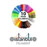 Teknoartshop PLA 10 Renk x 5 Metre = 50 Mt 3 Boyutlu Kalem Plastiği Filamenti