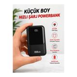 TEKNOAS İLETİŞİM Hızlı Şarj Powerbank 10000 mah Dahili 3 Kablolu Type-C, Lightning ve Micro USB Çıkışlı