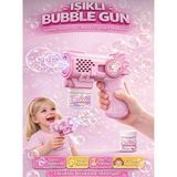 TeknoBeyza Otomatik Baloncuk Tabancası 6 Ağızlı – Işıklı & Sesli Bubble Gun Oyuncak (3+ Yaş) - Pembe