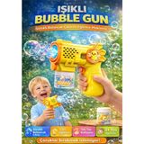 TeknoBeyza Otomatik Baloncuk Tabancası 6 Ağızlı – Işıklı & Sesli Bubble Gun Oyuncak (3+ Yaş) - Sarı