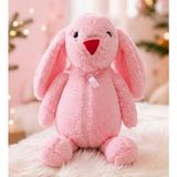 Teknocan Marketing Uyku Arkadaşım Papyonlu Uzun Kulak Bunny Peluş Tavşan 65 cm (Pembe)