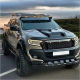 Teknocity Ford Ranger T7-T8 2015-2022 ile Uyumlu Kaput Ucu Kaplaması Koruma (Parlak Siyah)