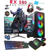 TEKNOCİTY Tc80 Ryzen 5 5500 16gb Ram 512gb Ssd Rx580 8gb 24'' 180hz Curved Oyuncu Masaüstü Bilgisayarı