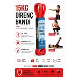 TeknoClass 15 KG Direnç Bandı Kas Geliştirme Lastiği Fitness Pilates Cross Training Bant Kırmızı - Orta Sert
