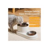 TeknoClass 2'si 1 Arada Çift Otomatik Su Sebili ve Mama Kabı Kedi ve Köpekler için Besleme Seti