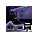 TeknoClass 8 Fonksiyonlu RGB Saçak Led Sarkıt Led Eklenebilir Led Süsleme Led Işık Yılbaşı Işık (4 METRE)