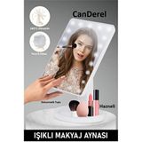 TeknoClass Dokunmatik LED Işıklı Makyaj Aynası Beyaz Plastik Kare Tasarım