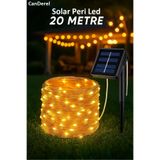 TeknoClass Güneş Enerjili 20 Metre Peri Led Işık 200 Led 8 Mod Dış Mekan Ağaç Balkon Solar Bahçe Aydınlatma