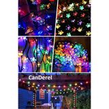 TeknoClass Güneş Enerjili Papatya Çiçek Solar Led Işık 7 Metre Dekoratif RGB Yılbaşı Bahçe Balkon Ağaç Ve Teras