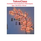 TeknoClass Kiraz Çiçeği Duvar Dekorasyonu Ağaç Dalı Duvar Aydınlatma 144led 8 Mod + Kumandalı