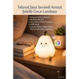 TeknoClass Renkli Usb Şarj Edilebilir Armut Gece Lambası Silikon Dokunmatik & Ayarlanabilir Işık Çocuk Gece Lambası