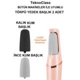 TeknoClass Sadece Şarjlı Ayak Topuk Törpüsü Yedek Başlıkları 2 Adet Yedek Başlık (SADECE BAŞLIK)