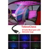 TeknoClass Sese Duyarlı USB LED Disco Işık Gece Lambası Atmosfer Işığı Ambiyans Aydınlatması