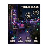 TeknoClass Solar Güneş Enerjili 100 Ledli 12 Metre Şerit Bahçe Dekorasyon Aydınlatma Led Renkli Işık Ağaç