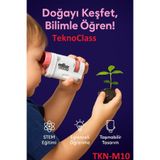 TeknoClass TKN-M10 Çocuk Portatif Mini Mikroskop 80-200X Zoom Pembe