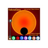 TeknoClass Usb Led 7 Renk 14 Mod Projectör Lamba Fotoğraf Ve Video Çekim Işığı Dekoratif Işık Gün Batımı