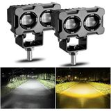 TeknoClub Robot Sis Farı Çift Renk Sarı-Beyaz Araç Motosiklet Off Road LED Lamba Çift Gözlü 50W Metal 2 Adet