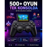 Teknodayım Çocuklar Yetişkinler Için Uygun 500 Oyunlu Taşınabilir Mini El Konsolu - 1. Kol Oyun Konsolu - Ahşap