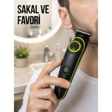 Teknodayım Çok Başlıklı Erkek Tıraş Makinesi Sakal Favori Burun Kulak ve Vücut Bakım Seti