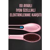 teknodayım Fön Tarağı Saç Düzleştirici Sıkı Dişli Isı Ayarlı Elektriklenme Karşıtı