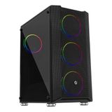 Teknodayım FRISBY FC-9405G 650W 80+ 4X120MM DUAL RING RGB FAN USB 3.0 MİDİ TOWER SİYAH KASA
