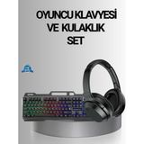 Teknodayım Işıklı Oyuncu Klavye Mouse ve Bluetooth Kulaklık Seti Türkçe Q USB