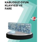 Teknodayım Kablosuz Klavye ve Mouse Seti – Sessiz Tuş, Retro Tasarım - Altın